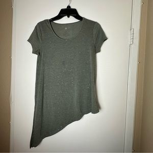 Juicy Couture Women’s Asymmetrical Green Sparkly Short Sleeve - Size Small